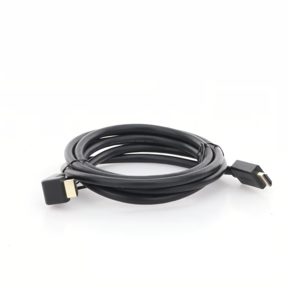 Cable HDMI 2.0  en Angulo de 90°  / 2 m / 4K@60Hz / HDR / 3D / HEC (Canal Ethernet HDMI) / ARC (Canal de Retorno de Audio / CEC / 32 canales de Audio / HDCP 2.2 / Dolby Atmos / 18 Gbps / Blindaje Múltiple