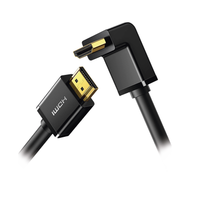 Cable HDMI 2.0 con Conector en Ángulo de 90° de 3 Metros 4K 60Hz Compatible con TV, Monitor y Consolas