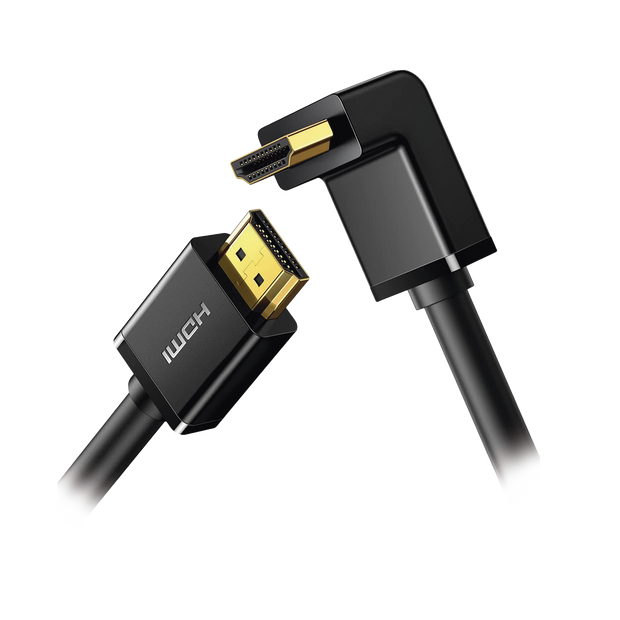 Cable HDMI 2.0 con Conector en Ángulo de 90° de 3 Metros 4K 60Hz Compatible con TV, Monitor y Consolas