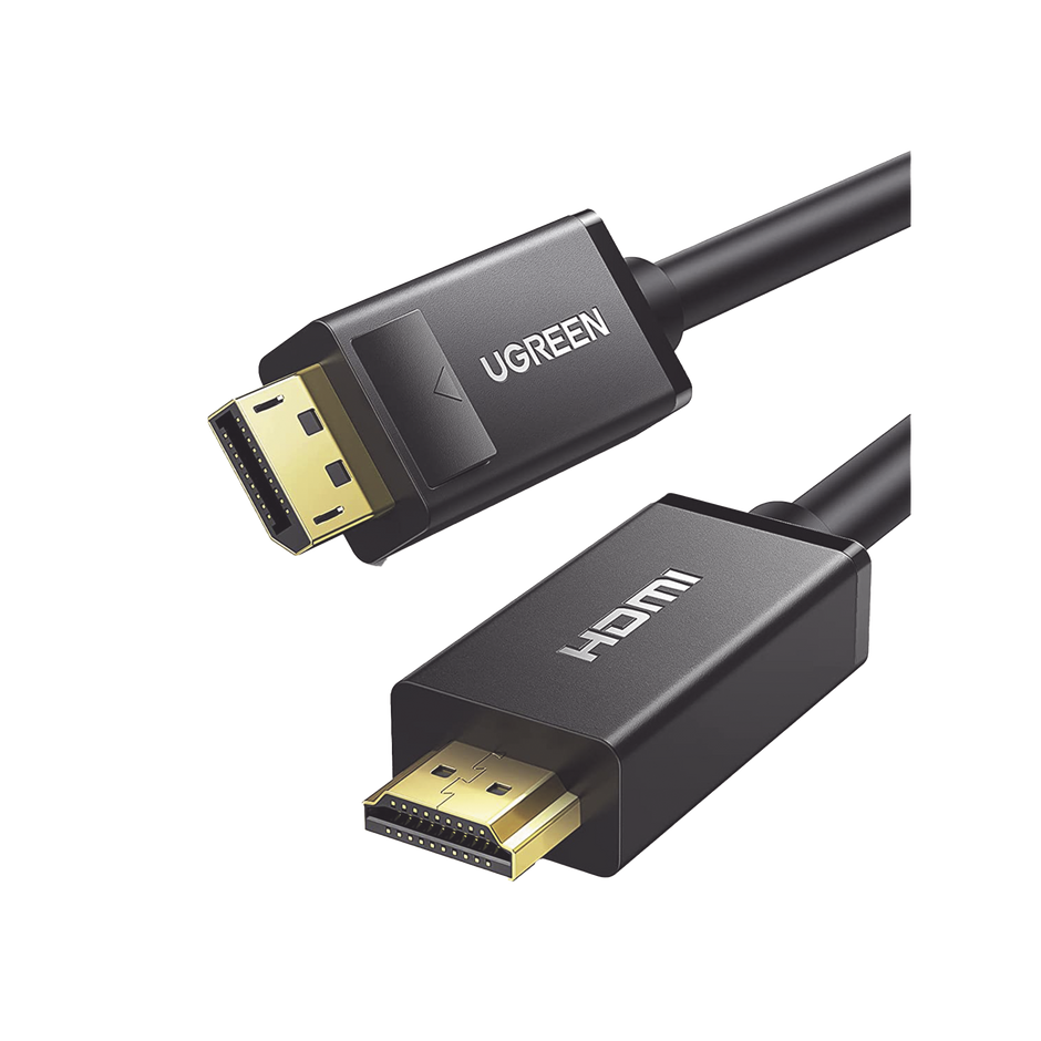 Cable DisplayPort (DP) a HDMI de 3 Metros | Macho a Macho | 4K@30Hz | Compatible con 3D | Transmisión Unidireccional | Cobre Estañado 28 AWG | Blindaje Múltiple | Botón de Liberación | Chip de Última Generación