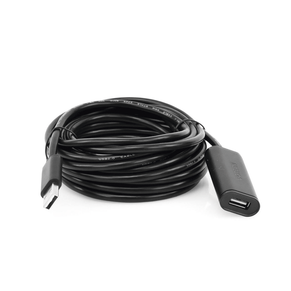 Cable de Extensión Activo USB 2.0 de 5 Metros | Macho a Hembra | Repetidor de Señal Integrado | Velocidad de Hasta 480 Mbps | Ideal para Impresoras, Webcams, Consolas y Más
