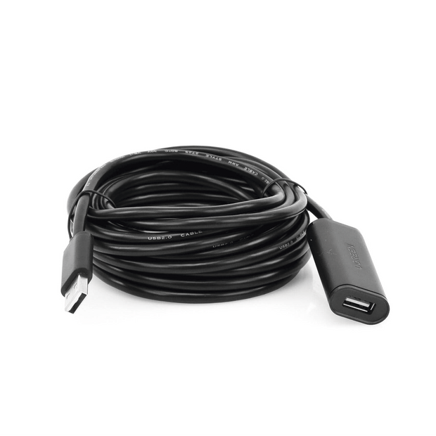 Cable de Extensión Activo USB 2.0 de 5 Metros | Macho a Hembra | Repetidor de Señal Integrado | Velocidad de Hasta 480 Mbps | Ideal para Impresoras, Webcams, Consolas y Más