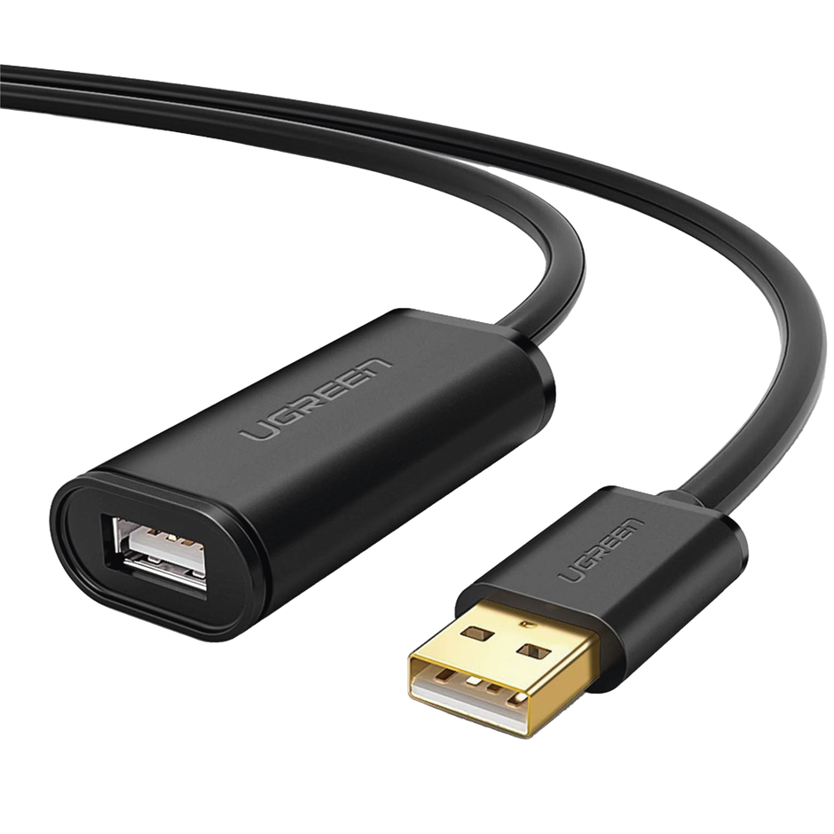 Cable de Audio Mono 6.35 mm de 10 Metros | Plug 1/4" Macho a Macho | Audio para Guitarra, Bajo, Amplificador y Consola | Nylon Trenzado | Color Negro