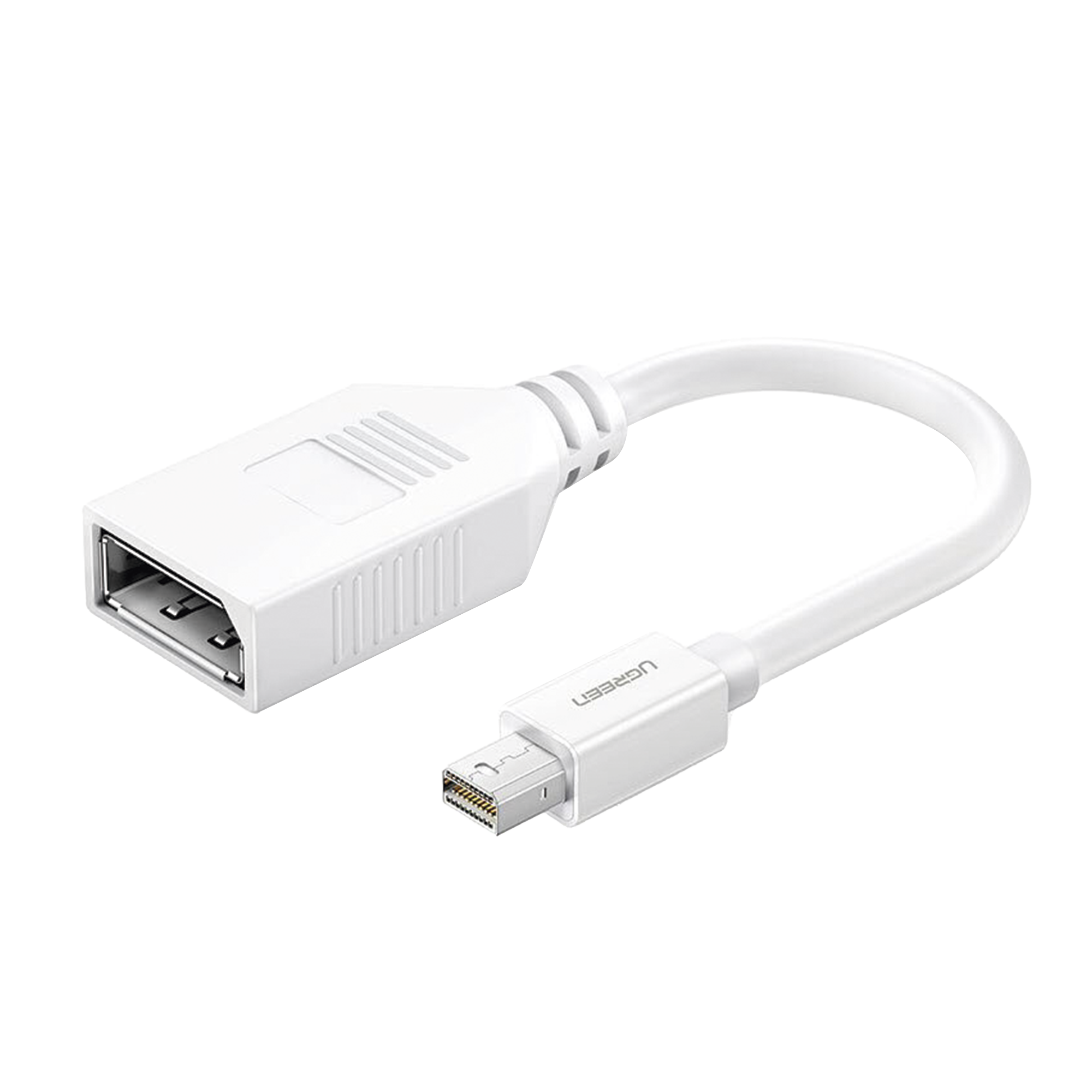 Adaptador Mini DisplayPort a DisplayPort 4K | Compatible con Thunderbolt 2 | DP 1.2 | Cable Convertidor de 15 cm | Color Blanco