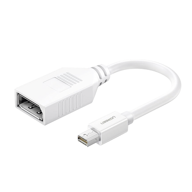 Adaptador Mini DisplayPort a DisplayPort 4K | Compatible con Thunderbolt 2 | DP 1.2 | Cable Convertidor de 15 cm | Color Blanco