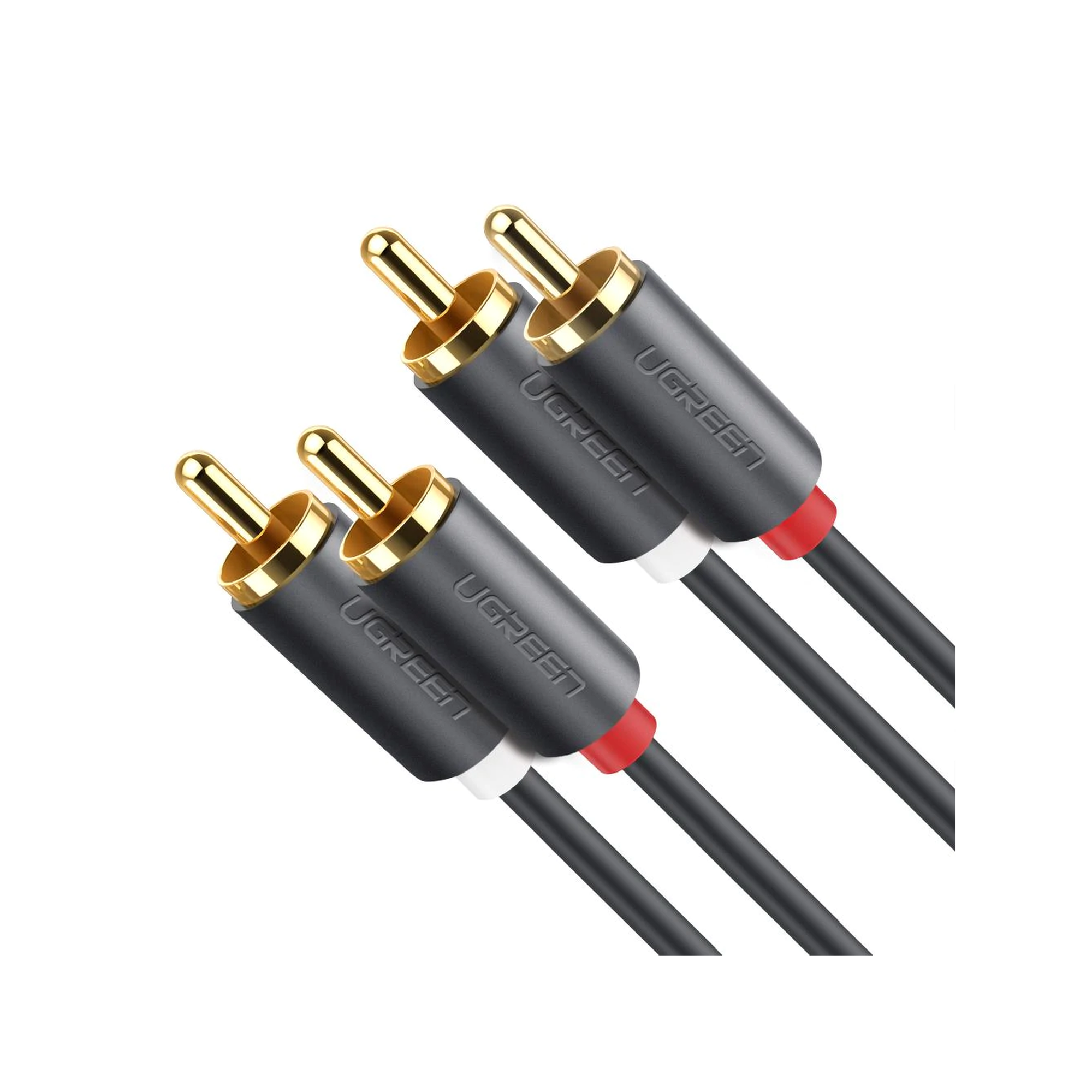 Cable de Audio RCA a RCA de 3 Metros | 2 RCA Macho a 2 RCA Macho | Audio Estéreo de Alta Calidad | Conectores con Agarre Antideslizante | Ideal para TV, Amplificador, Bocinas y Home Theater | Color Negro