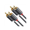 Cable de Audio RCA a RCA de 3 Metros | 2 RCA Macho a 2 RCA Macho | Audio Estéreo de Alta Calidad | Conectores con Agarre Antideslizante | Ideal para TV, Amplificador, Bocinas y Home Theater | Color Negro