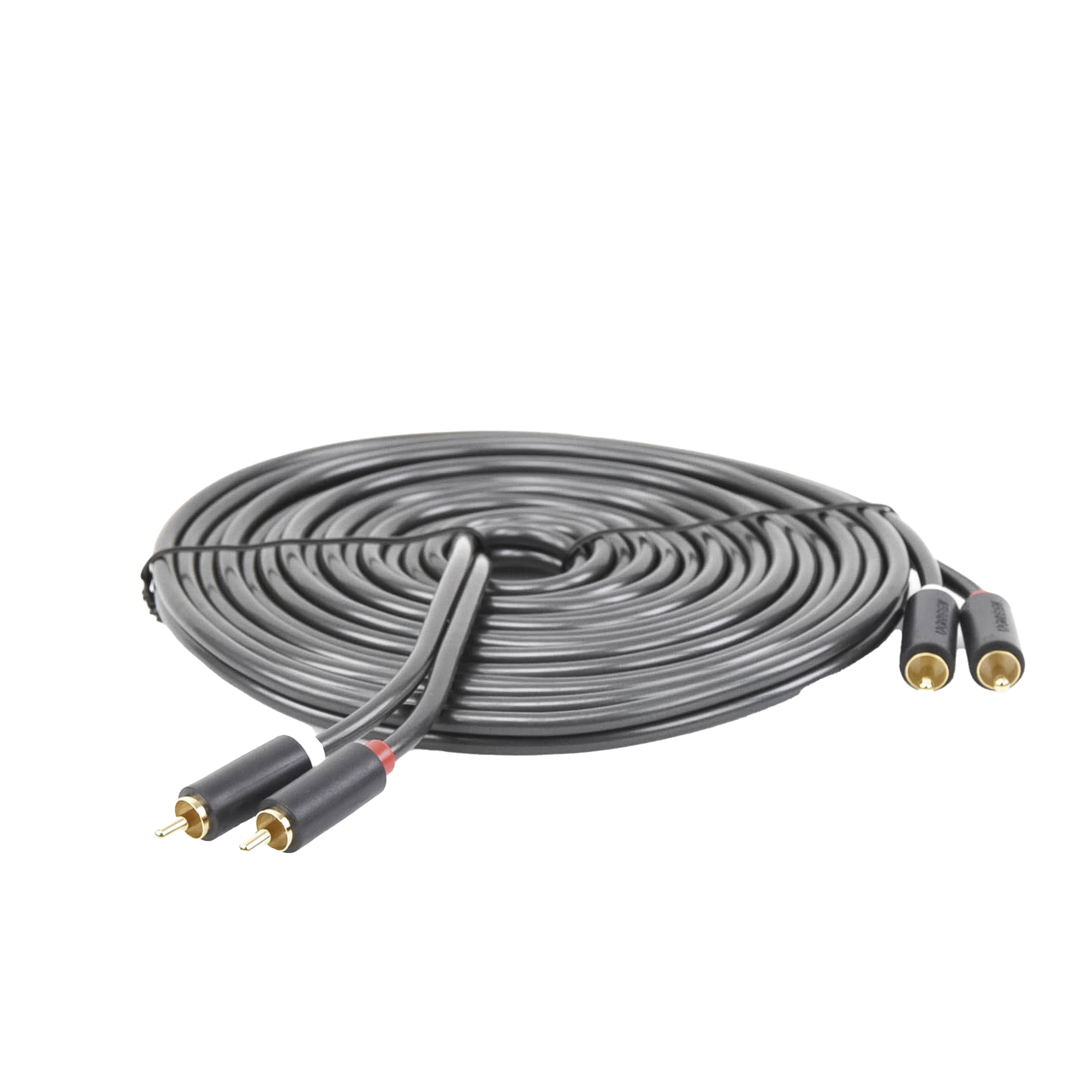Cable de Audio RCA a RCA de 5 Metros | 2 RCA Macho a 2 RCA Macho | Audio Estéreo de Alta Calidad | Conectores con Agarre Antideslizante | Ideal para TV, Amplificador, Bocinas y Home Theater | Color Negro