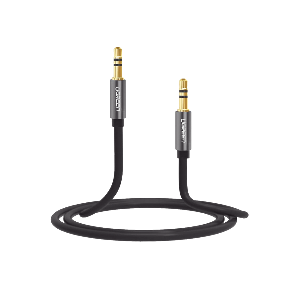 Cable Auxiliar de Audio 3.5 mm de 5 Metros | Macho a Macho | Carcasa de Aluminio | Cubierta Flexible de TPE | Ideal para Celular, Bocinas, Auto y Audífonos | Color Negro