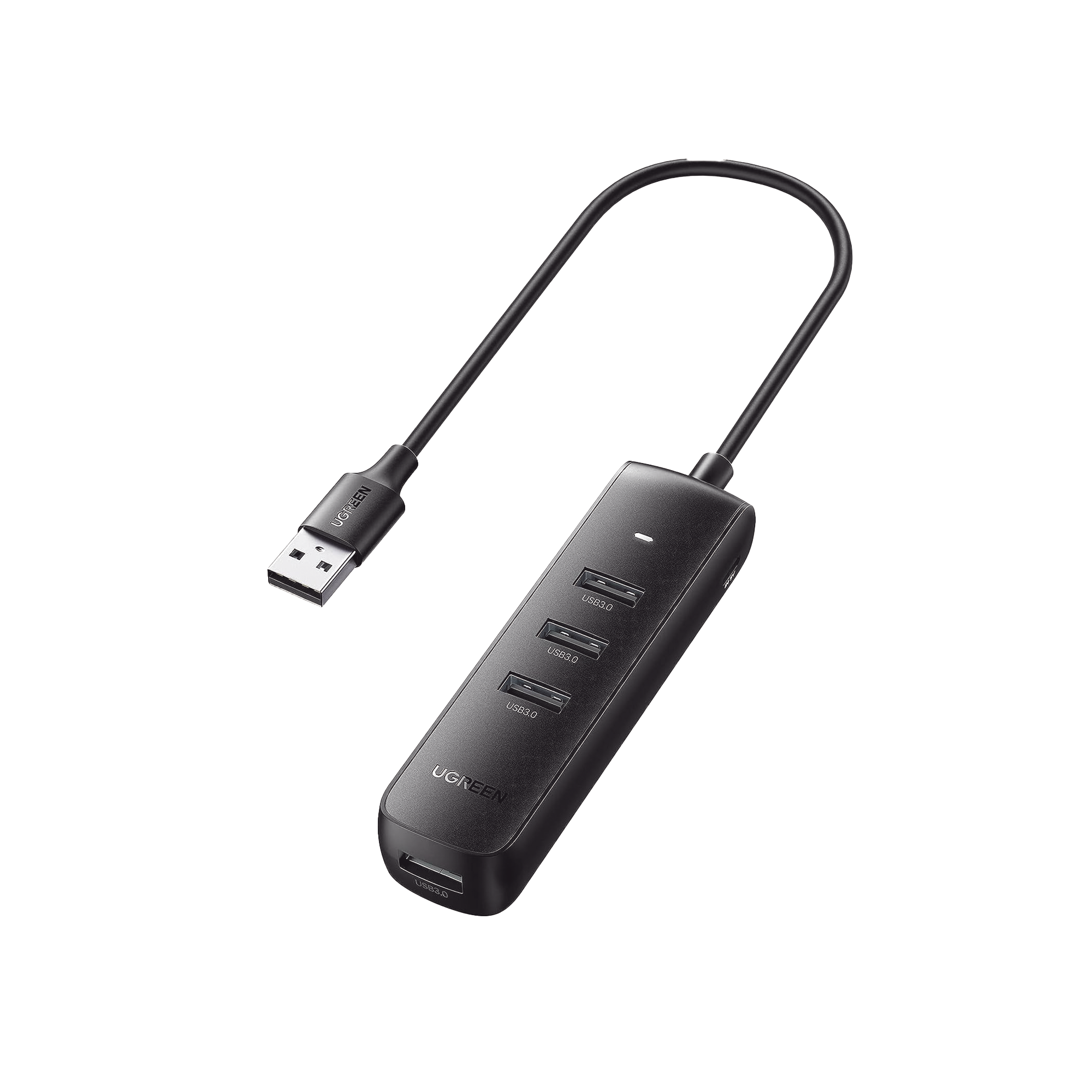 Hub USB 3.0 4 Puertos | USB-A a 4x USB-A 5Gbps | Alimentación USB-C | Cable 25 cm | LED Indicador | Color Negro
