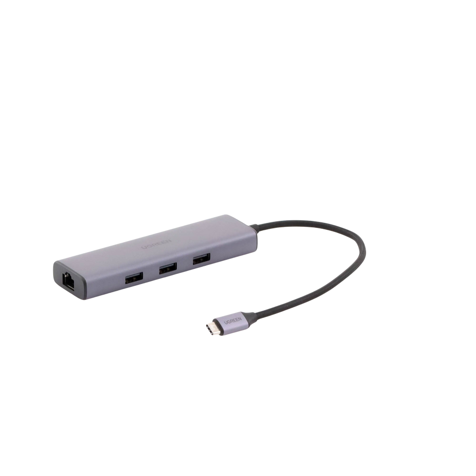 Hub USB-C Revodok 6 en 1 | HDMI 4K | Ethernet Gigabit | 3 Puertos USB 3.0 | Power Delivery 100W | Adaptador Multipuerto de Aluminio