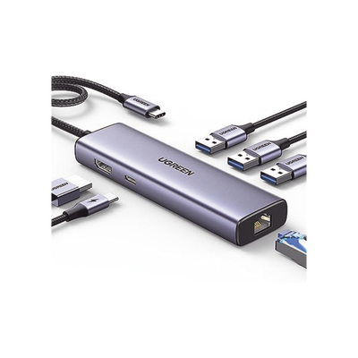 Hub USB-C Revodok 6 en 1 HDMI Ethernet 100W
