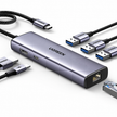 Hub USB-C Revodok 6 en 1 | HDMI 4K | Ethernet Gigabit | 3 Puertos USB 3.0 | Power Delivery 100W | Adaptador Multipuerto de Aluminio