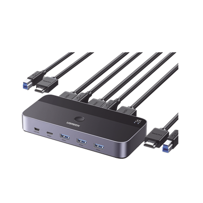 Conmutador KVM HDMI 4K 2x1 con USB 3.0