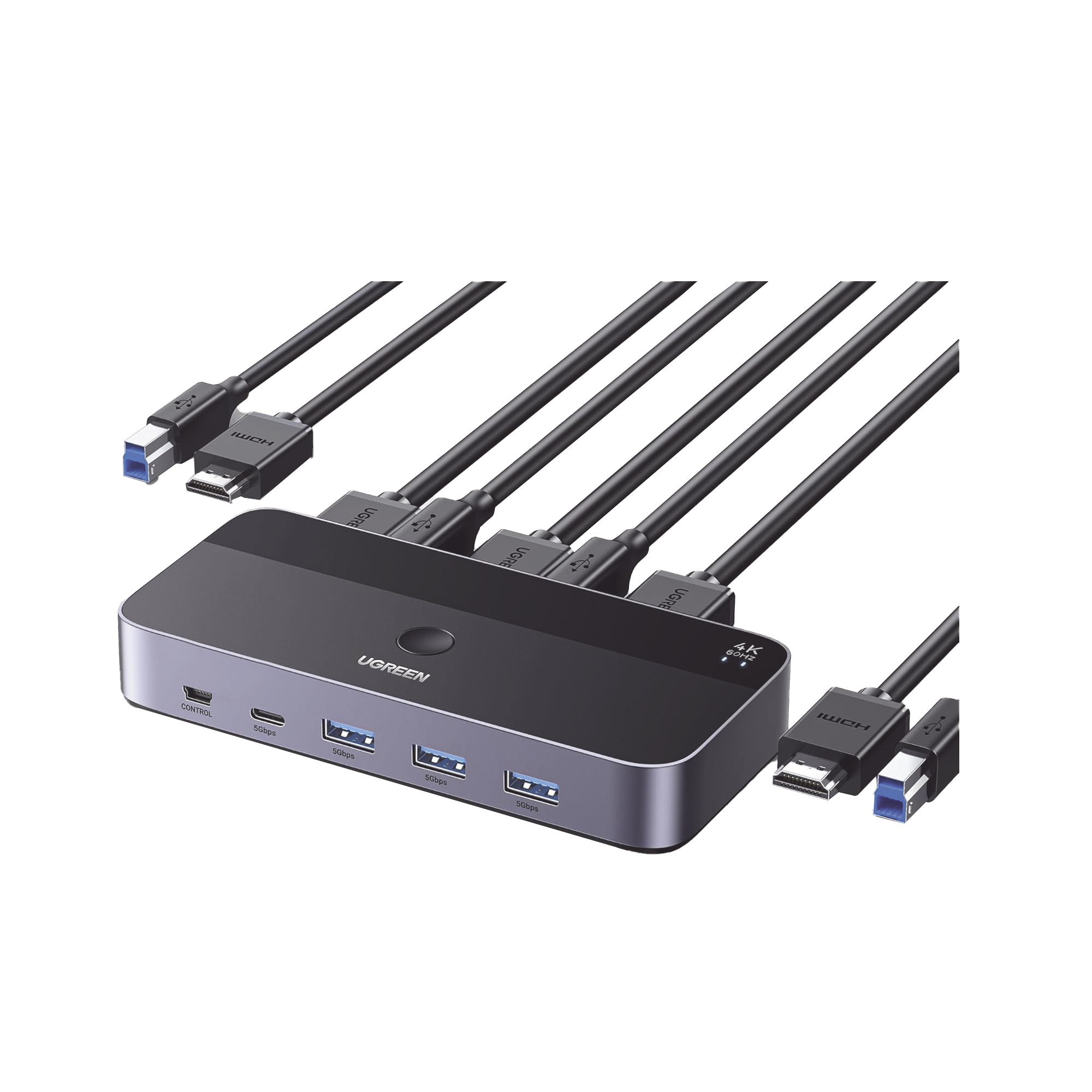 Conmutador KVM HDMI 4K 2x1 con USB 3.0