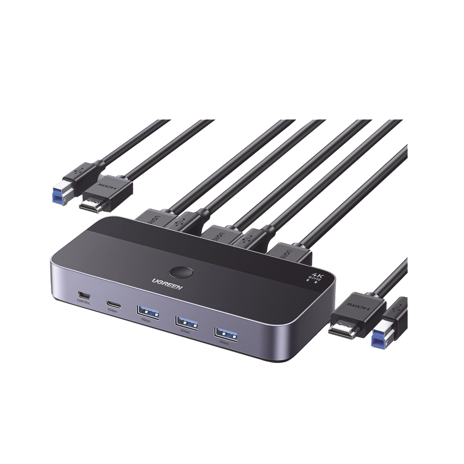 Conmutador KVM HDMI 4K 2x1 con USB 3.0