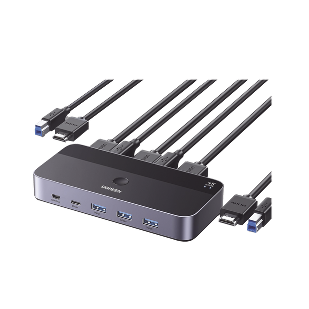 Conmutador KVM HDMI 4K 2x1 con USB 3.0