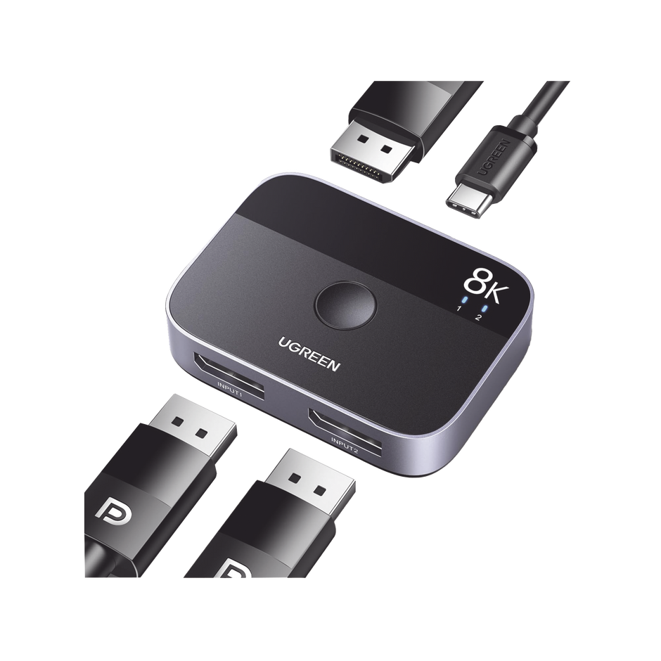Conmutador DisplayPort 1.4 8K Bidireccional 2x1