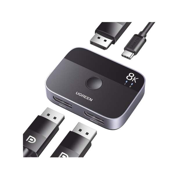 Conmutador DisplayPort 1.4 8K Bidireccional 2x1