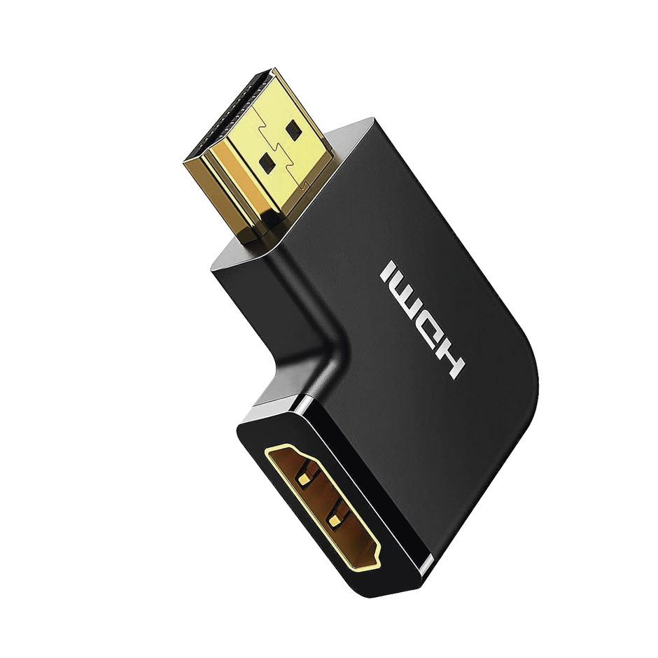 Adaptador HDMI Tipo L Macho a Hembra / Hacia Abajo / HDMI 2.0 4K@60Hz / Proporciona Flexibilidad Sin Doblar los Cables HDMI