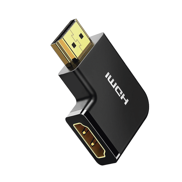 Adaptador HDMI Tipo L Macho a Hembra / Hacia Abajo / HDMI 2.0 4K@60Hz / Proporciona Flexibilidad Sin Doblar los Cables HDMI