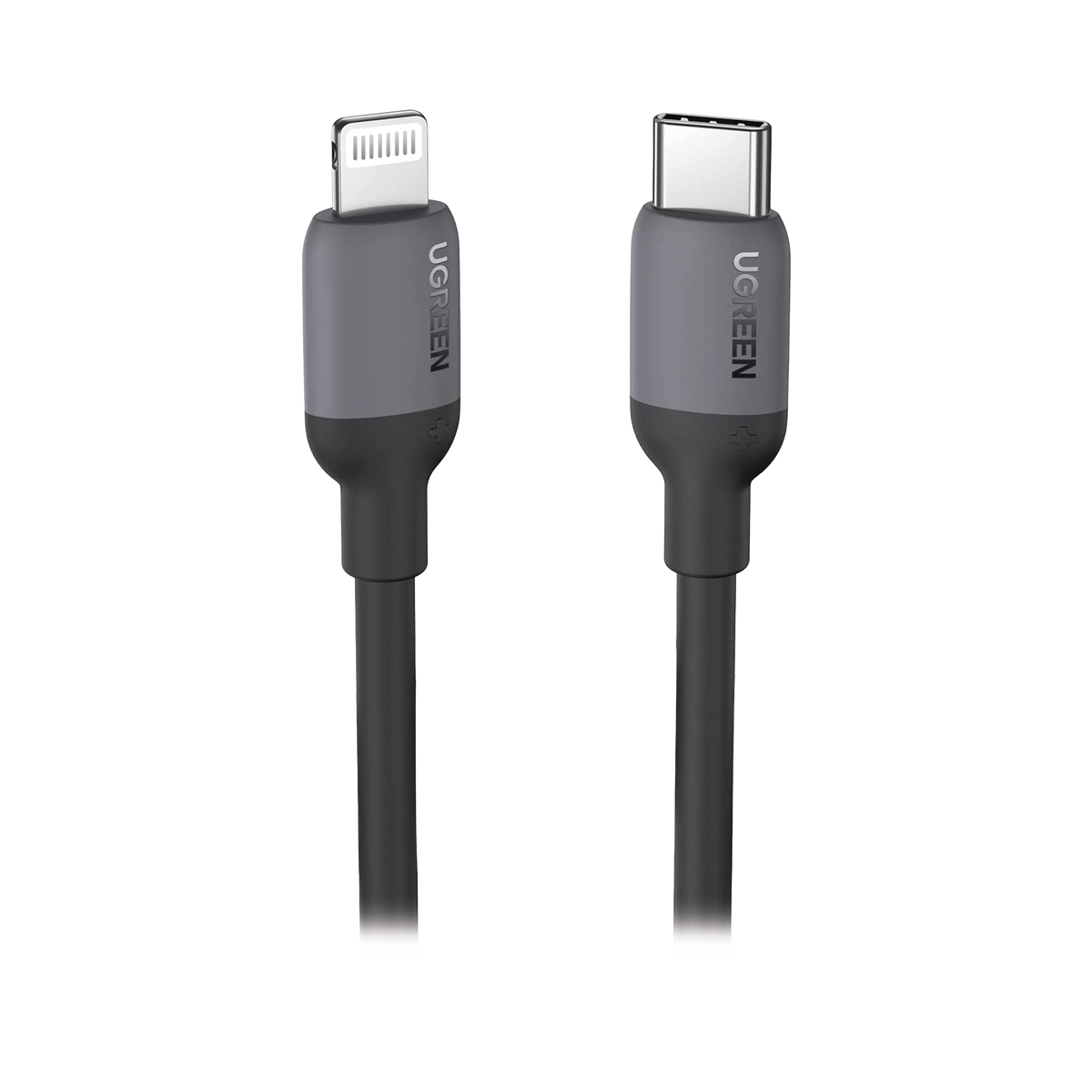Cable USB-C a Lightning / Certificado MFi / 1 Metro / Adecuado para iPhone, iPad, iPod / Carga Rápida PD 20W /  Sincronización de Datos de hasta 480 Mbps / Goma de Silicona y  TPE. / Suave al Tacto / Color Negro