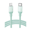 Cable USB-C a Lightning / Certificado MFi / 1 Metro / Adecuado para iPhone, iPad, iPod / Carga Rápida PD 20W /  Sincronización de Datos de hasta 480 Mbps / Goma de Silicona y  TPE. / Suave al Tacto / Color  Green
