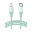 Cable USB-C a Lightning / Certificado MFi / 1 Metro / Adecuado para iPhone, iPad, iPod / Carga Rápida PD 20W /  Sincronización de Datos de hasta 480 Mbps / Goma de Silicona y  TPE. / Suave al Tacto / Color  Green