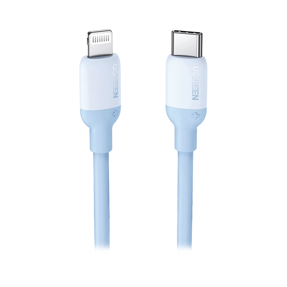 Cable USB-C a Lightning / Certificado MFi / 1 Metro / Adecuado para iPhone, iPad, iPod / Carga Rápida PD 20W /  Sincronización de Datos de hasta 480 Mbps / Goma de Silicona y  TPE. / Suave al Tacto / Color Navy Blue