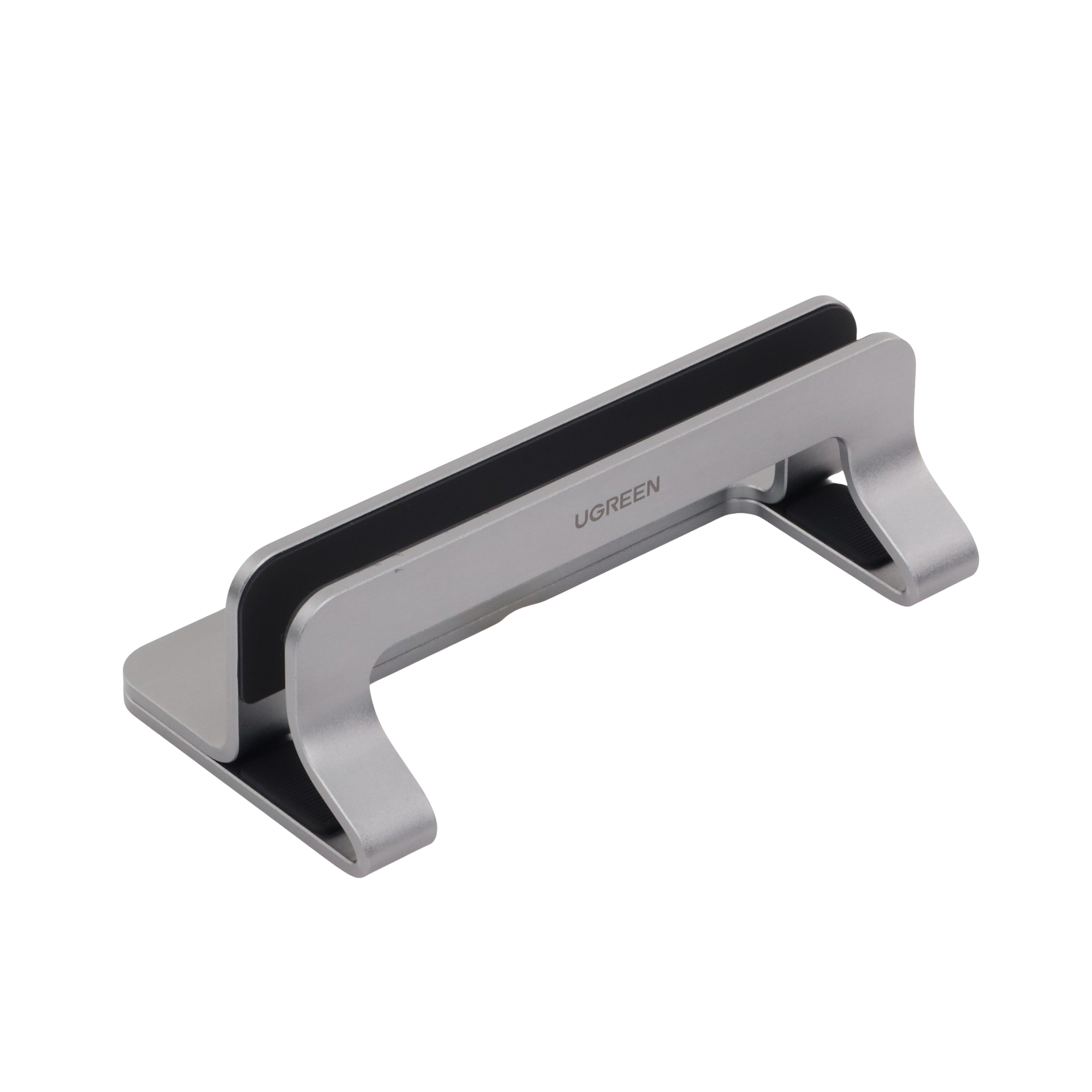 Soporte Vertical Ajustable para Laptop | Base de Aluminio para Escritorio | Compatible con MacBook y Portátiles de 12 a 26 mm | Antideslizante | Color Plata
