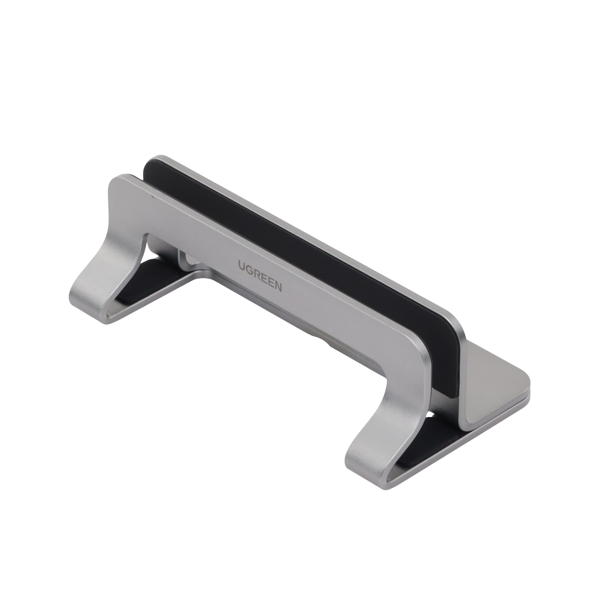 Soporte Vertical Ajustable para Laptop | Base de Aluminio para Escritorio | Compatible con MacBook y Portátiles de 12 a 26 mm | Antideslizante | Color Plata