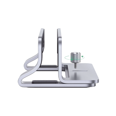 Soporte Vertical para Laptop Ajustable Plata