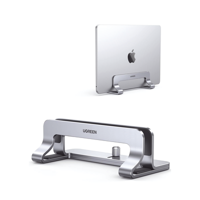 Soporte Vertical para Laptop Ajustable Plata