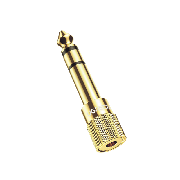 Adaptador de Audio 3.5 mm Hembra a 6.35 mm Macho | Convertidor para Audífonos y Equipos de Audio | Plug & Play | Sonido de Alta Fidelidad | Diseño Antideslizante
