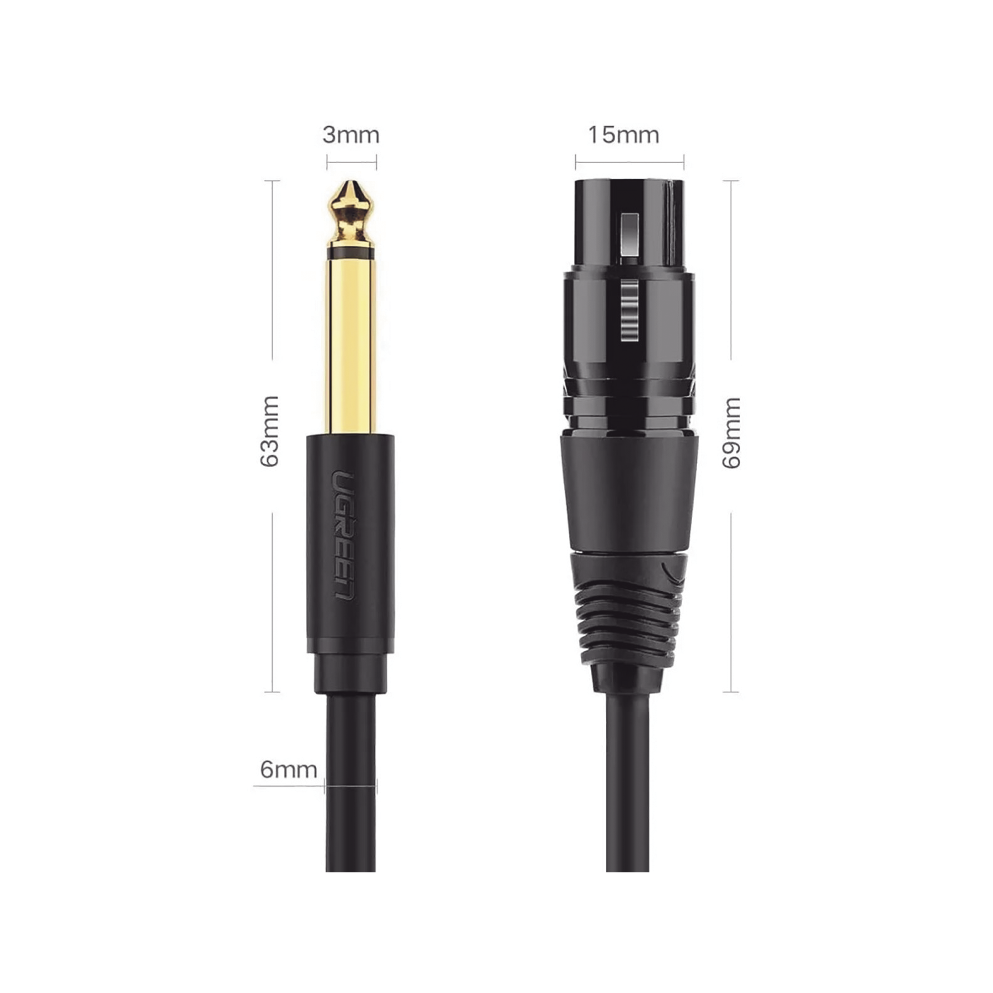 Cable para Micrófono de 6.35 mm a XLR Canon de 5 Metros