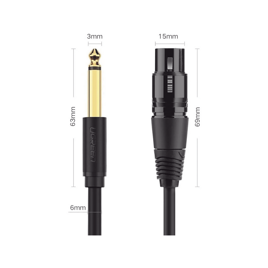 Cable para Micrófono de 6.35 mm a XLR Canon de 5 Metros