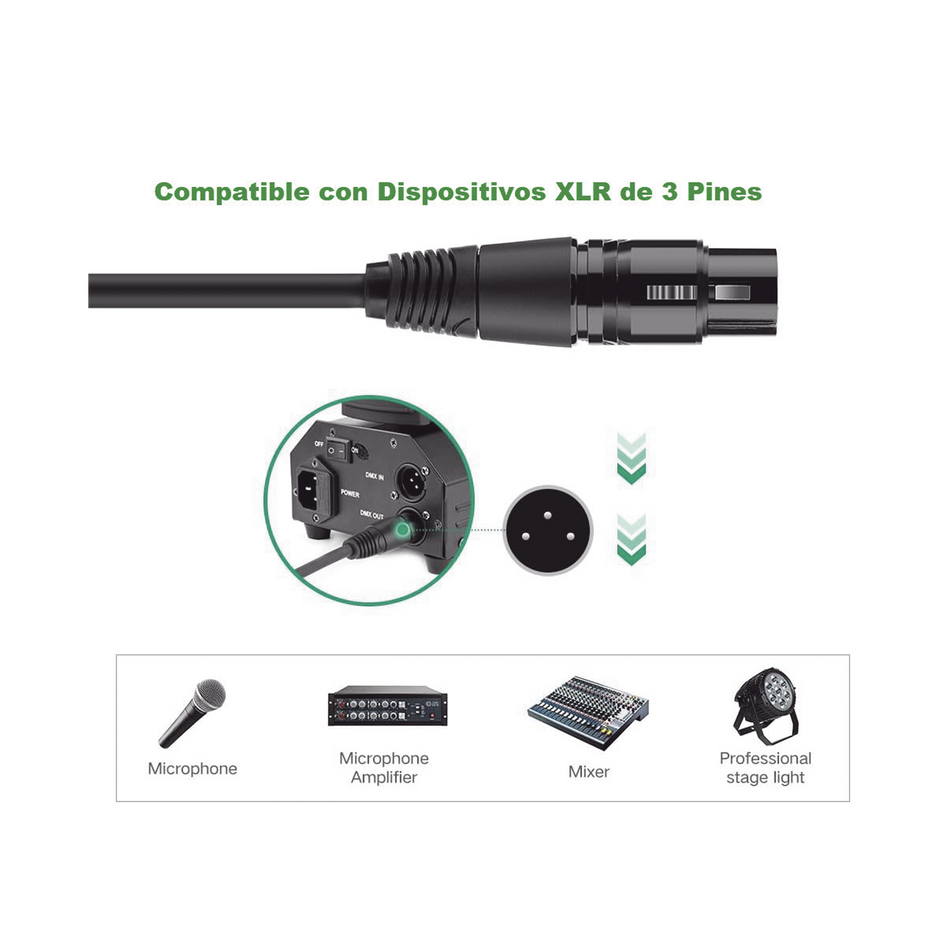 Cable para Micrófono de 6.35 mm a XLR Canon de 5 Metros