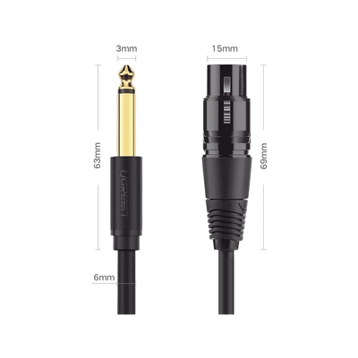 Cable Audio 6.35mm a XLR 5m