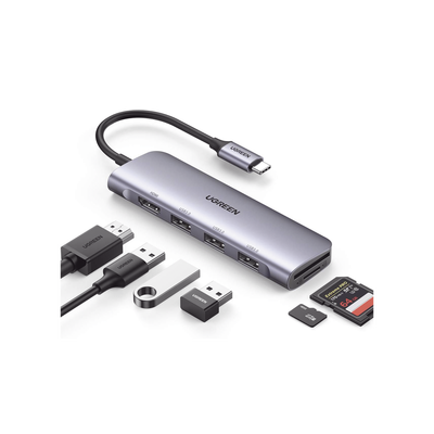 Hub USB-C 6 en 1 HDMI 4K SD TF