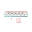Paquete de Teclado y Mouse | 85 teclas en Español | Bluetooth y 2.4GHz |  Mouse Ambidiestro  | Sensor de DPI ajustable | Efectos de Iluminación del Teclado | Amplia compatibilidad | Color Rosa.