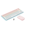 Paquete de Teclado y Mouse | 85 teclas en Español | Bluetooth y 2.4GHz |  Mouse Ambidiestro  | Sensor de DPI ajustable | Efectos de Iluminación del Teclado | Amplia compatibilidad | Color Rosa.