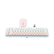 Paquete de Teclado y Mouse | 85 teclas en Español | Bluetooth y 2.4GHz |  Mouse Ambidiestro  | Sensor de DPI ajustable | Efectos de Iluminación del Teclado | Amplia compatibilidad | Color Rosa.