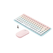 Paquete de Teclado y Mouse | 85 teclas en Español | Bluetooth y 2.4GHz |  Mouse Ambidiestro  | Sensor de DPI ajustable | Efectos de Iluminación del Teclado | Amplia compatibilidad | Color Rosa.
