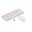 Paquete de Teclado y Mouse | 85 teclas en Español | Bluetooth y 2.4GHz |  Mouse Ambidiestro  | Sensor de DPI ajustable | Efectos de Iluminación del Teclado | Amplia compatibilidad | Color Rosa.