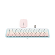 Paquete de Teclado y Mouse | 85 teclas en Español | Bluetooth y 2.4GHz |  Mouse Ambidiestro  | Sensor de DPI ajustable | Efectos de Iluminación del Teclado | Amplia compatibilidad | Color Rosa.