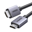 Cable HDMI 2.0 de Nylon Trenzado | 1 m | 4K@60Hz | ARC | Dolby ATMOS | True HD | DTS HD | HDR | 3D Inversivo  | 3 modos de Visualización | 3 Capas de Protección + 4 de Blindaje | Niquelado | Carcasa de Aluminio.