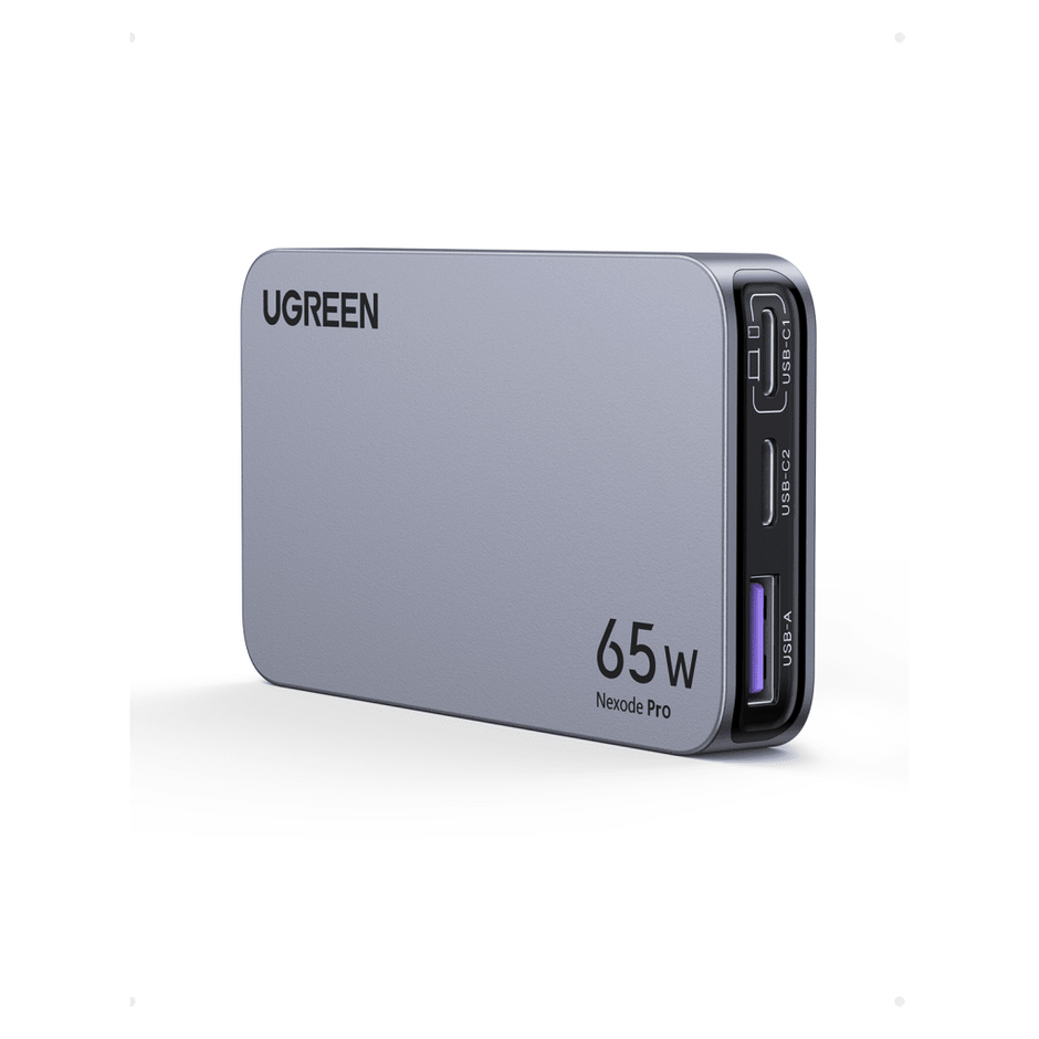 Cargador Rápido UGREEN GaN 65W | 2 USB-C + 1 USB-A | PD 3.0, PPS y QC 4.0 | Cargador para Laptop, Tablet y Smartphone | Diseño Compacto