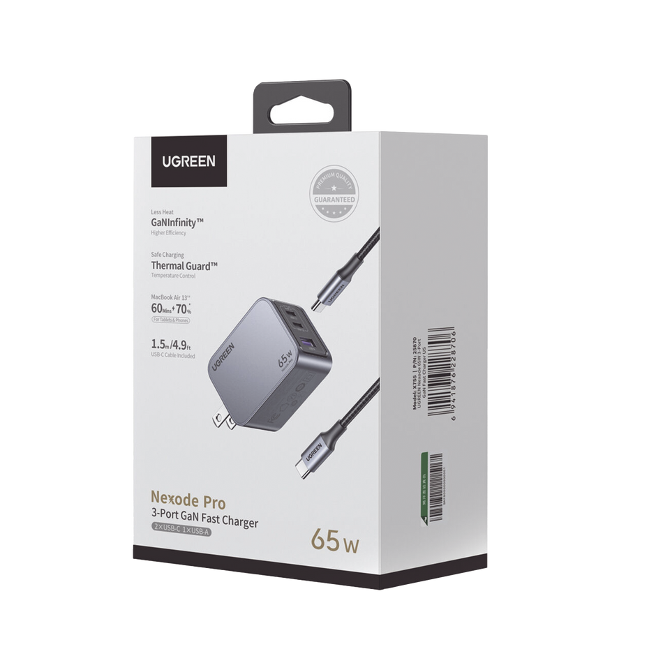 Cargador Nexode Pro GaN 65W 3 Puertos