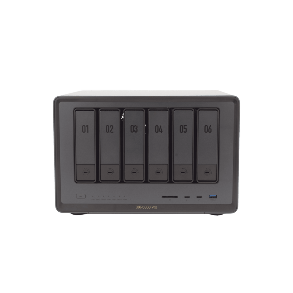 NASync DXP6800 Pro | Intel Core i5 | 6 Bahías SATA + 2 M.2 NVMe | Dual 10GbE | Thunderbolt 4 | HDMI 8K | DDR5 Hasta 64GB