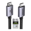 Cable HDMI 2.1 de 8K@60Hz | 2 Metros (6.56 Pies) | 48Gbps | HDR10+ | 3D Inversivo | eARC | Dolby ATMOS | VVR | QMS | QFT | ALLM | 3 Modos de Visualización | Certificado HDMI 8K | Niquelado | Nylon Trenzado | Carcasa de Aluminio